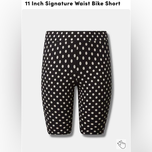 Black 11” inseam polka dot bike shorts, size 1X Torrid - Picture 2 of 5